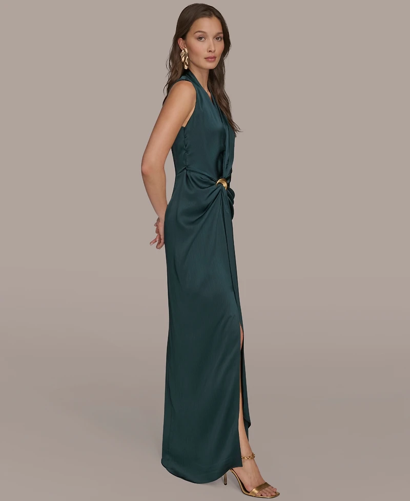 Donna Karan New York Women's Halter Neck Ruched Dress