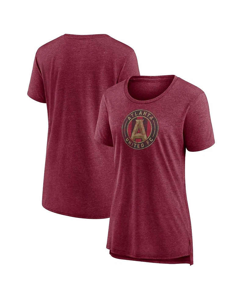 Fanatics Mto Label Women's Heather Red Atlanta United Fc Distressed Vintage Primary Tri-Blend T-Shirt