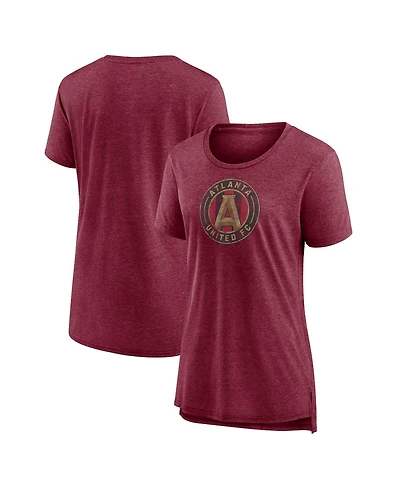 Fanatics Mto Label Women's Heather Red Atlanta United Fc Distressed Vintage Primary Tri-Blend T-Shirt