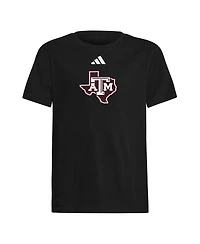 Adidas Big Boys and Girls Black Texas A&M Aggies 2023 Sideline Locker Room Logo Fresh T-Shirt