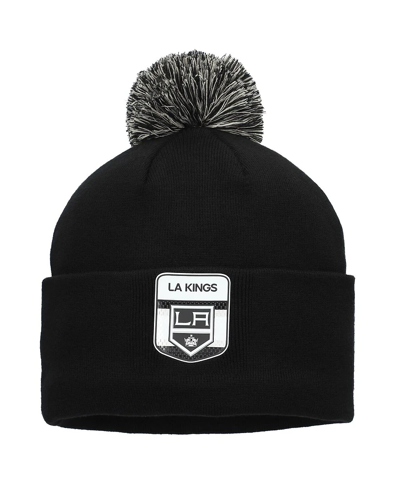 Fanatics Men's Black Los Angeles Kings Authentic Pro Draft Cuffed Pom with Knit Hat