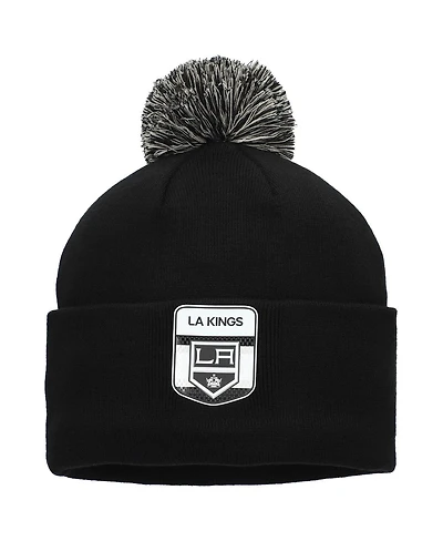 Fanatics Men's Black Los Angeles Kings Authentic Pro Draft Cuffed Pom with Knit Hat
