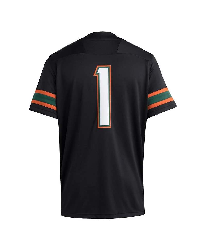 Adidas Men's 1 Black Miami Hurricanes Premier Jersey