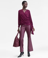 I.n.c. International Concepts Women's Asymmetric-Tie Surplice Top, Macy's Exclusive