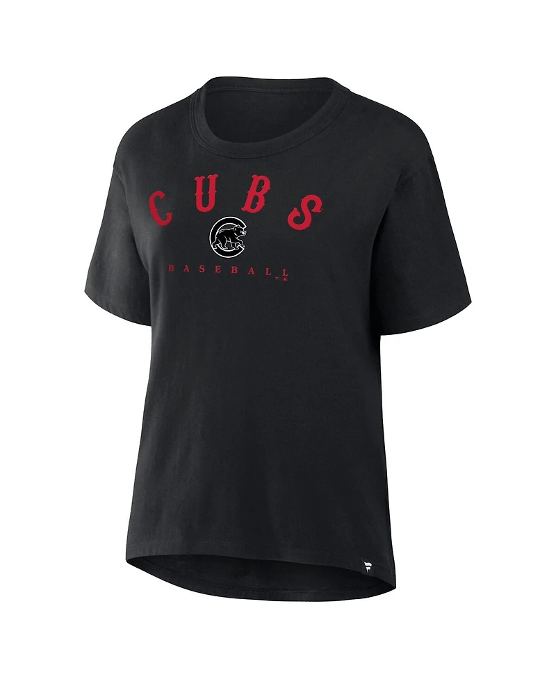 Fanatics Women's Black Chicago Cubs Home Run Legacy T-Shirt