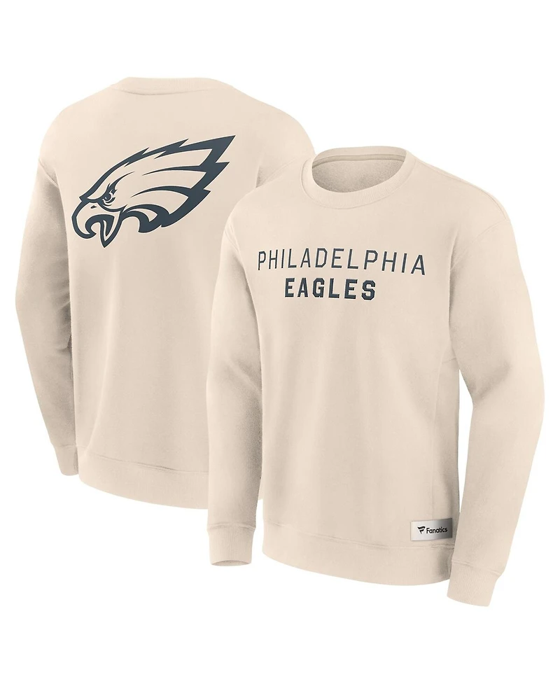 Fanatics Men's Cream Philadelphia Eagles Elements Future Ground Lettering Pullover Sweatshirt