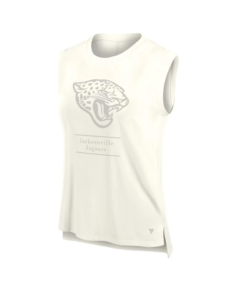 Fanatics Women's Cream Jacksonville Jaguars Studio Embrace Tank Top