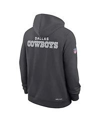 Nike Men's Anthracite Dallas Cowboys Sideline Standard Issue Initial Home Dri-fit Hoodie