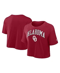 Jordan Women's Crimson Oklahoma Sooners Athletic Prep Arch Cropped Performance T-Shirt