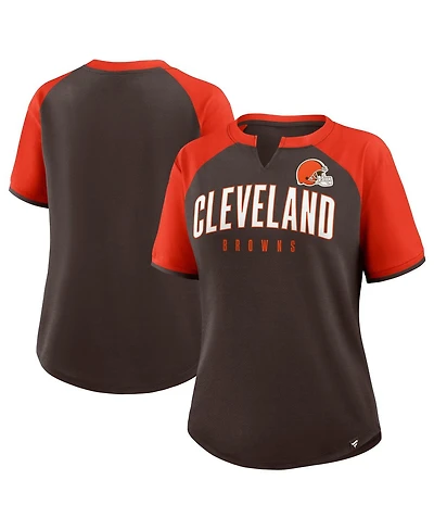 Fanatics Women's Brown/Orange Cleveland Browns Height Advantage T-Shirt