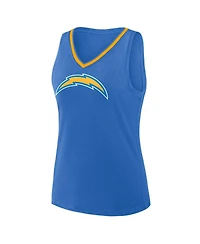 Logo Athletic Women's Powder Blue Los Angeles Chargers Stellar Win V-Neck Tank Top