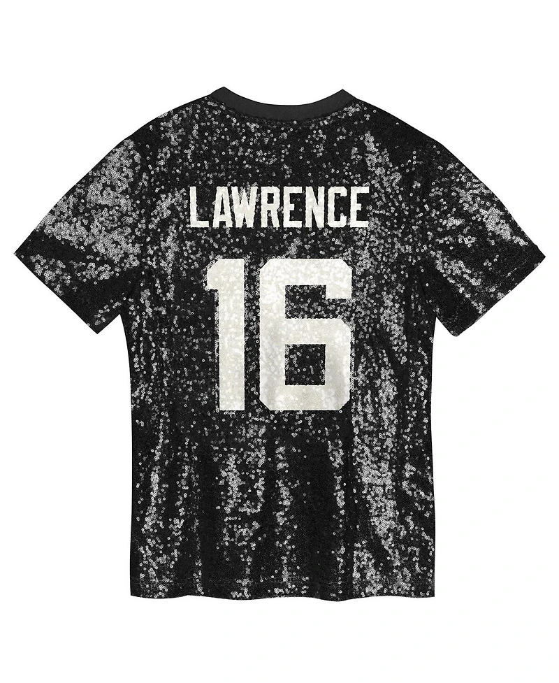 Outerstuff Big Girls Trevor Lawrence Black Jacksonville Jaguars Sequin V-Neck Fashion Jersey