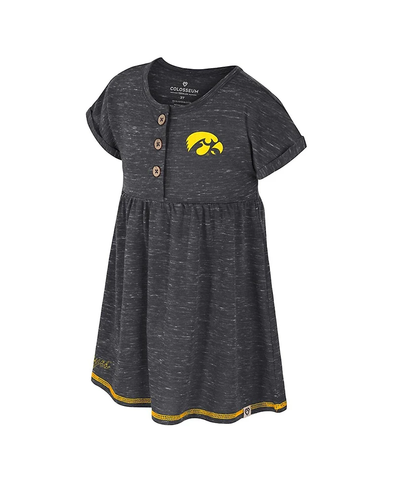 Colosseum Girls Toddler Black Iowa Hawkeyes Fleet Dress