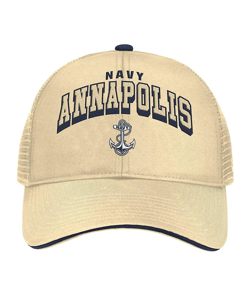Colosseum Men's Gold Navy Midshipmen Wyatt Adjustable Hat