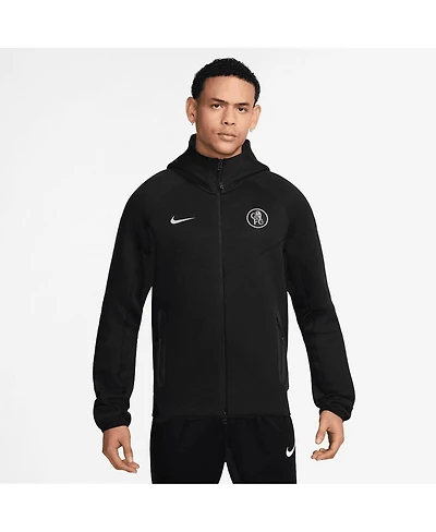 Nike Men's Black Chelsea Tech Fleece Full-Zip Hoodie Jacket