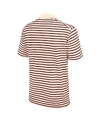 Nike Men's Cream/Crimson Alabama Crimson Tide Solid Foundation Striped Performance Polo Shirt