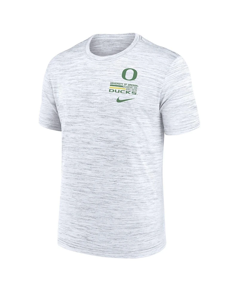 Nike Men's White Oregon Ducks Velocity Stacked Performance T-Shirt