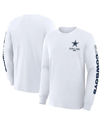 Fanatics Men's White Dallas Cowboys Clock Management Legacy Long Sleeve T-Shirt