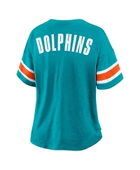 Fanatics Women's Aqua Miami Dolphins Redzone Curl Route T-Shirt