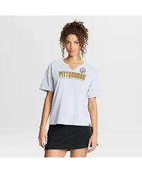 Fanatics Women's White Pittsburgh Steelers Redzone Slub Boxy T-Shirt