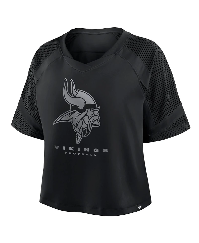 Fanatics Women's Minnesota Vikings Oversized Raglan V-Neck Blackout Fashion Jersey