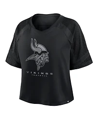 Fanatics Women's Minnesota Vikings Oversized Raglan V-Neck Blackout Fashion Jersey