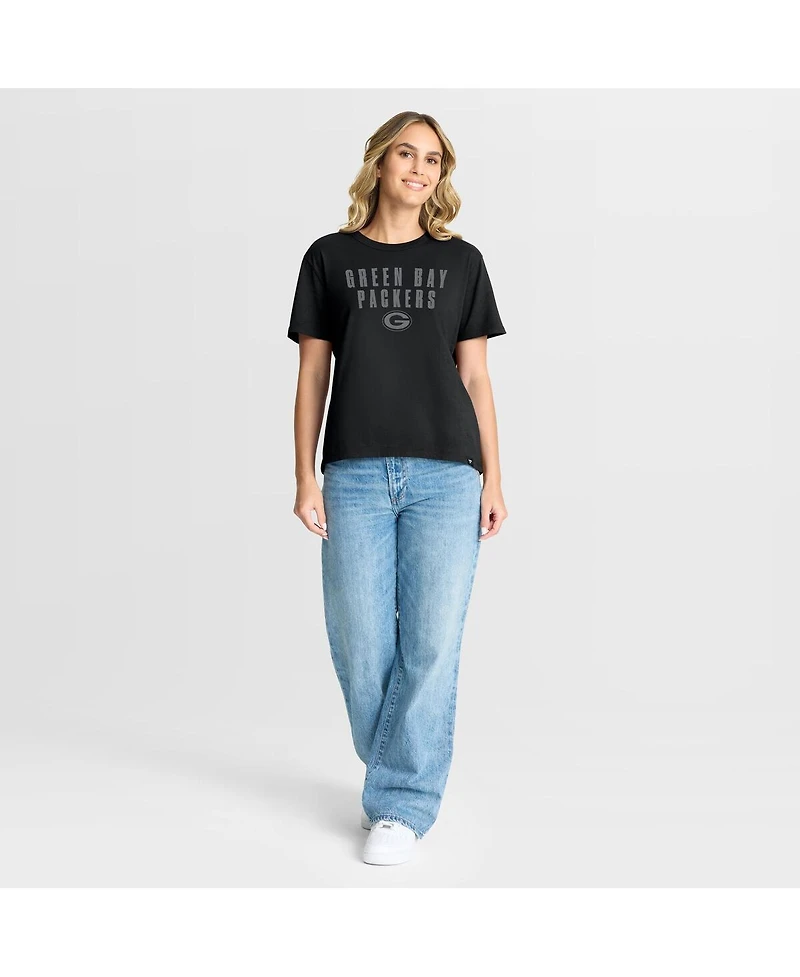 Fanatics Women's Black Green Bay Packers Blackout Kneel Down Legacy T-Shirt