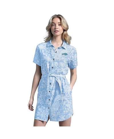 Margaritaville Women's Blue Buffalo Bills Palm Linen Dress