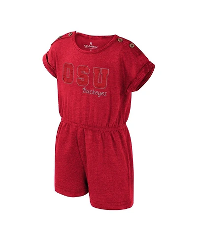 Colosseum Girls Toddler Scarlet Ohio State Buckeyes Cinder Romper