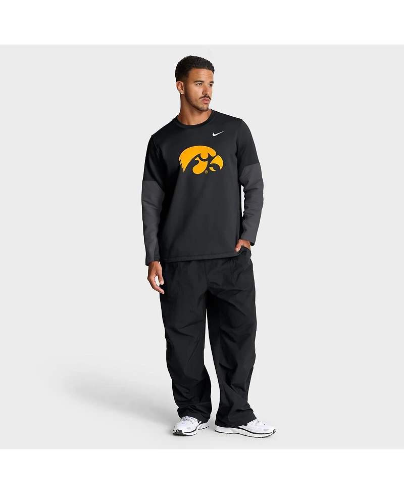 Nike Men's Black Iowa Hawkeyes 2025 Sideline Coach Performance Long Sleeve T-Shirt