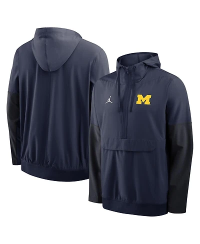 Nike Men's Navy Michigan Wolverines Anorak Half-Zip Hoodie Jacket