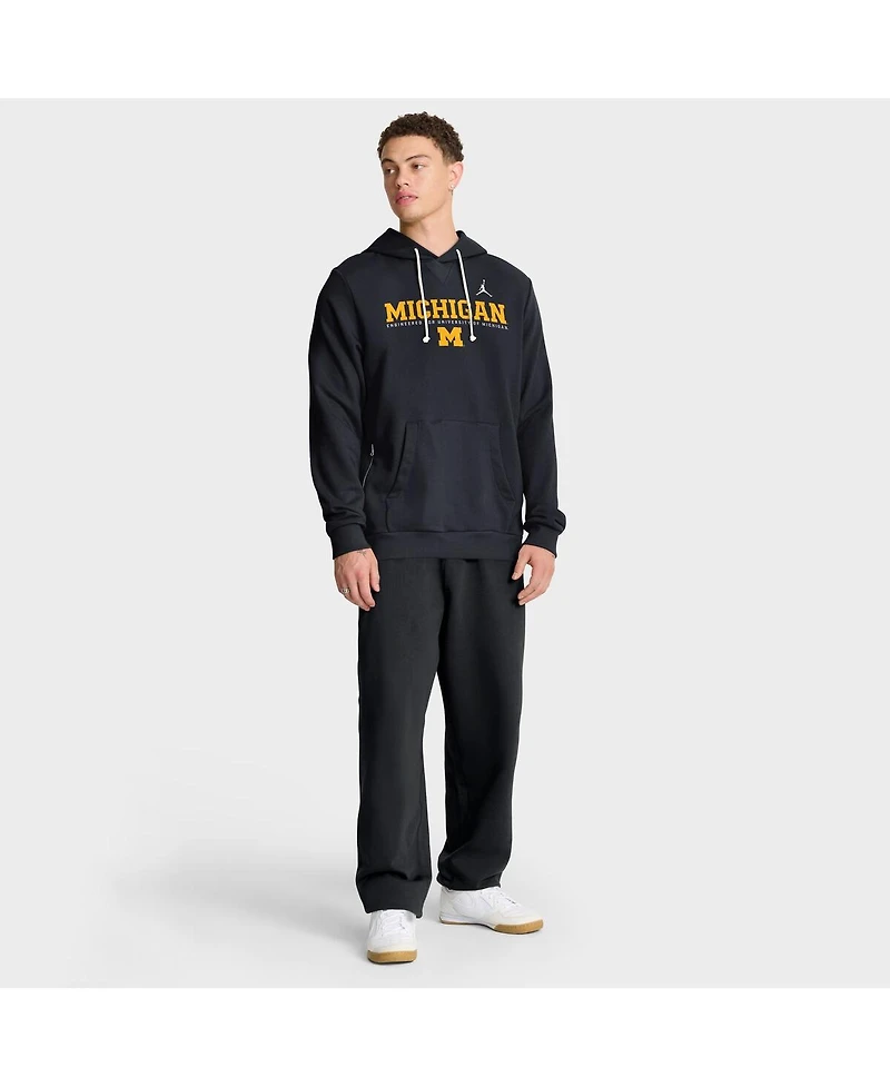 Jordan Men's Navy Michigan Wolverines 2025 Sideline Performance Pullover Hoodie