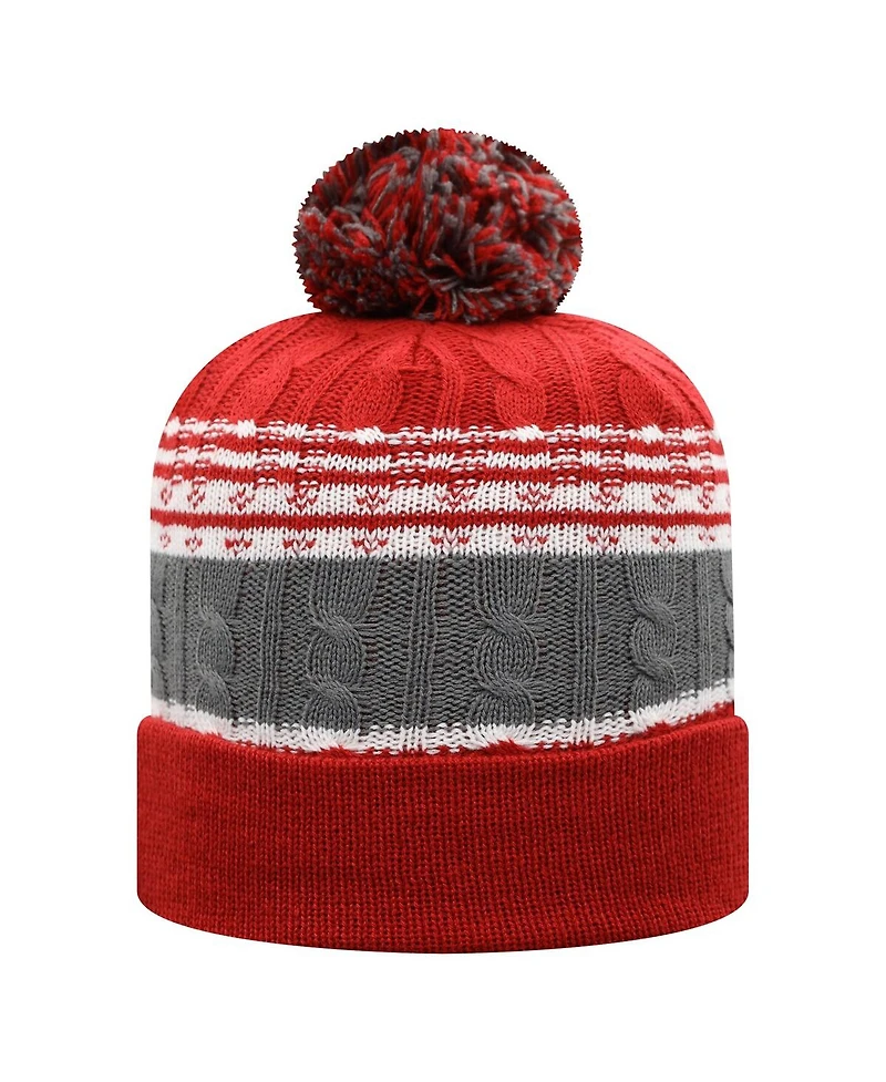 Top of the World Men's Crimson Oklahoma Sooners Altitude Cuffed Pom with Knit Hat