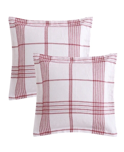 Levtex Home Peppermint Plaid 2-Pc. Sham Set, European