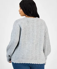 And Now This Trendy Plus Scalloped-Edge Pointelle Sweater, Macy's Exclusive