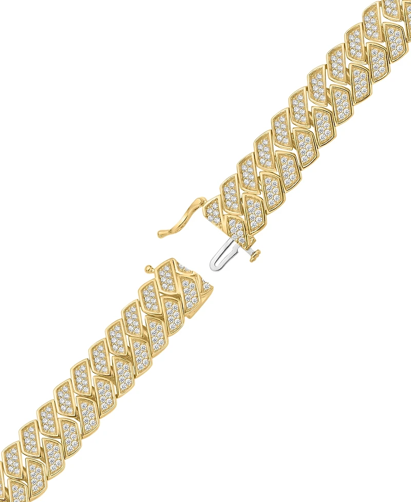 Men's Diamond Pave Link Bracelet (4 ct. t.w.) in 14k Gold-Plated Sterling Silver