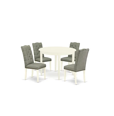 East West Furniture Dining Room Set Linen White