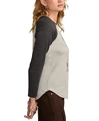 Lucky Brand Women's Good Fortune Sun Poster T-shirt with Raglan Sleeves