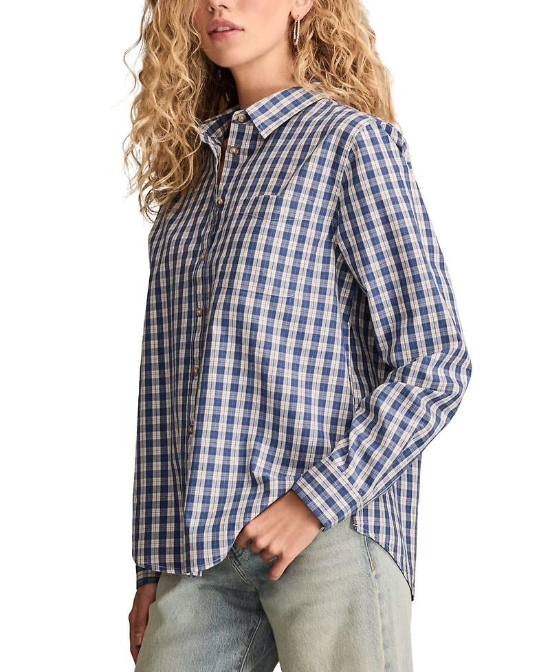 Lucky Brand Women's Boyfriend Button Down Shirt