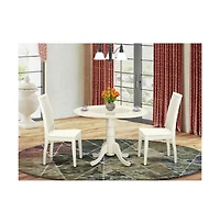 East West Furniture Dining Room Set Linen White