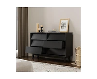 Casainc Storage Cabinet with Drawer Double Dresser Bevel Design