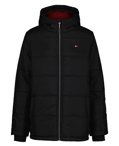 Tommy Hilfiger Big Boys Sleeve Logo Full Zip Puffer Jacket