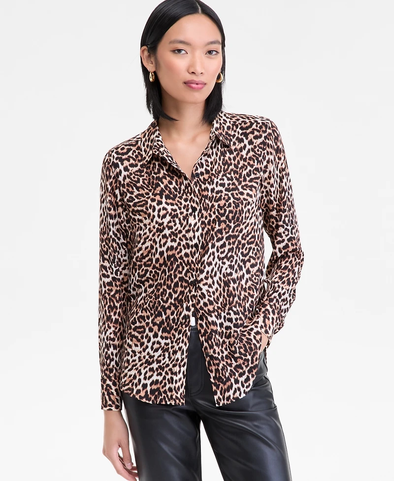 I.n.c. International Concepts Women's Leopard-Print Shirt, Macy's Exclusive
