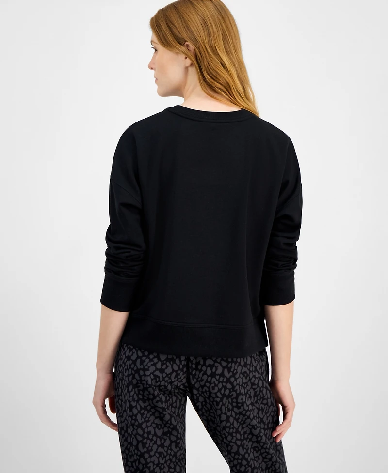 Id Ideology Women's Crewneck Vented-Hem Sweatshirt, Macy's Exclusive