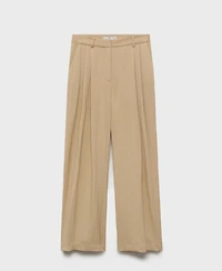 Mango Women's Straight Mid-Rise Suit Pants
