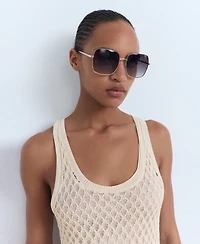 Mango Women's Crochet Long Dress