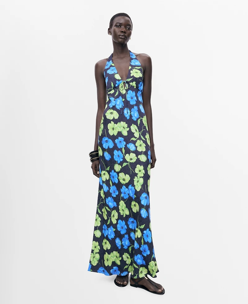 Mango Women's Long Floral-Print Dress