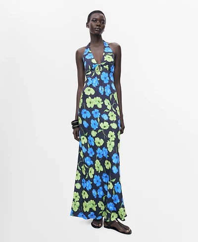 Mango Women's Long Floral-Print Dress