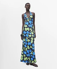 Mango Women's Long Floral-Print Dress