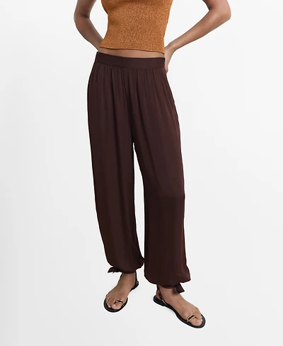Mango Women's Bows Detail Balloon-Style Pants